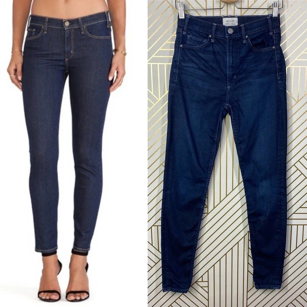 MCGUIRE 15A Newton Skinny Jeans‎ in Dark Wash Blue Size US 27